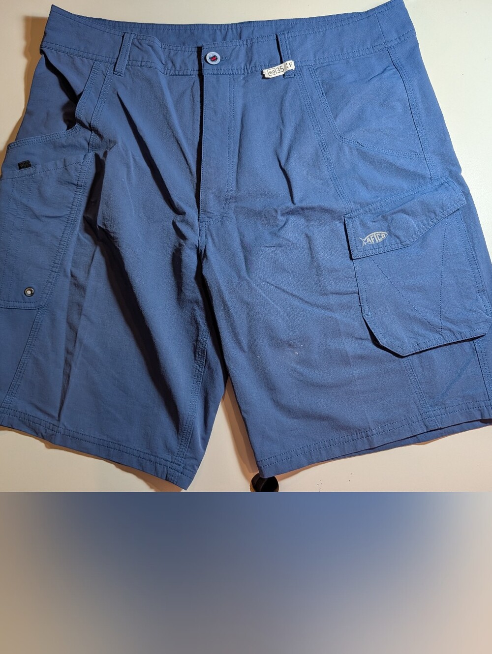 AFTCO Men's Size 38 Slate Blue Cargo Fishing Shorts with Utility Pockets